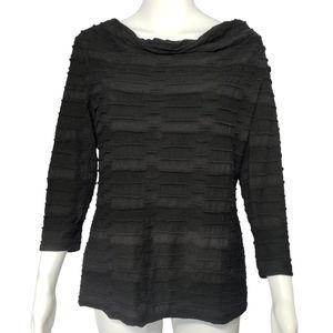 Dana Buchman Women's 3/4 Sleeve Black Top Size M